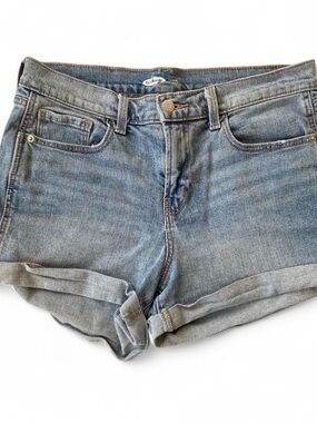 Old Navy Women's Size 8 Boyfriend Denim Shorts Light Wash Rolled Cuff